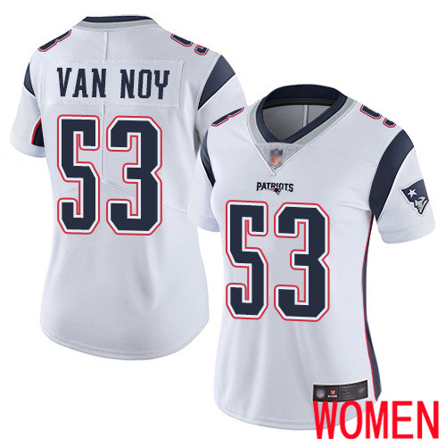 New England Patriots Football 53 Vapor Untouchable Limited White Women Kyle Van Noy Road NFL Jersey